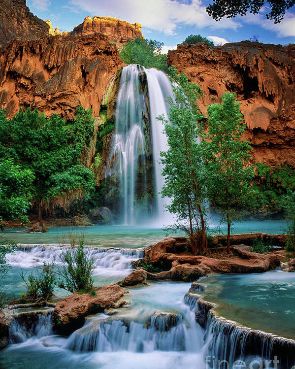 America Poster featuring the photograph Havasu Cascades by Inge Johnsson