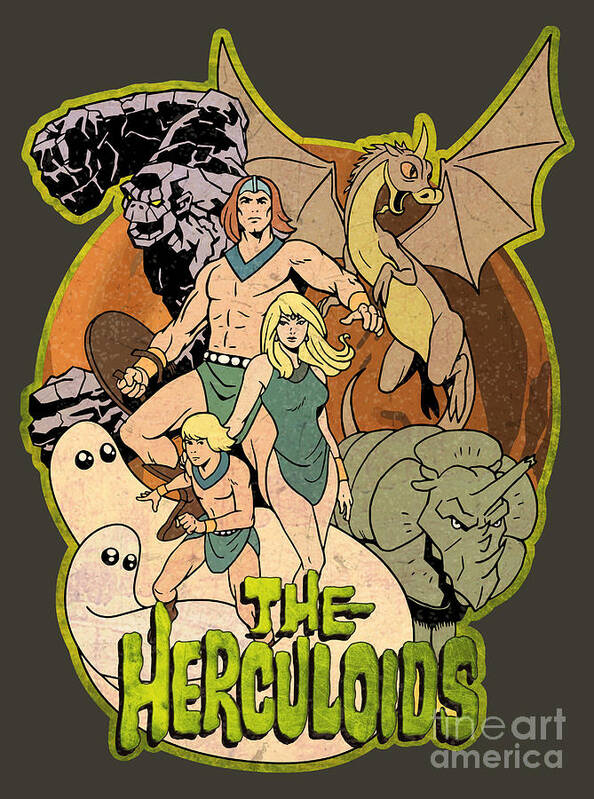 Herculoids Humans and Animals Characters Group Poster by Glen Evans - Pixels