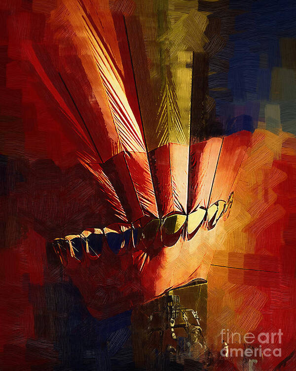 San Diego Poster featuring the digital art Hot Air Balloon Ready to Go by Kirt Tisdale