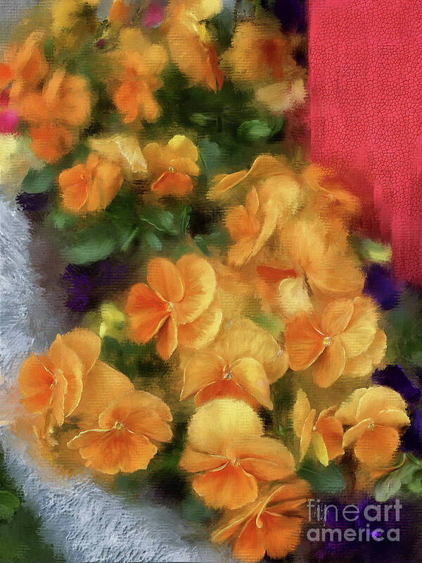 Pansies Poster featuring the digital art I Love Pansies by Lois Bryan