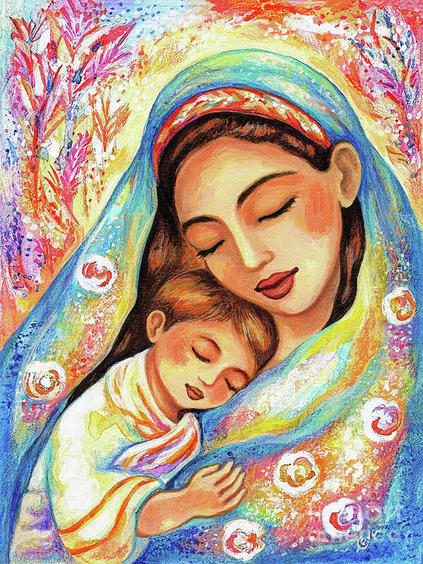 Mother And Child Poster featuring the painting Inner Silence by Eva Campbell