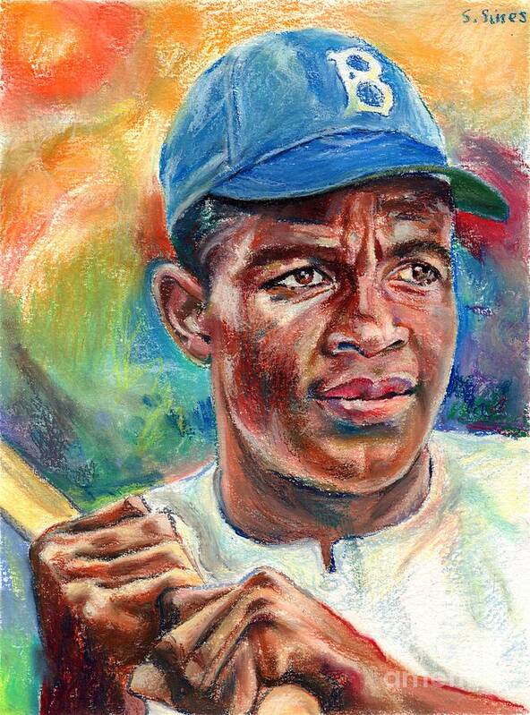Jackie Robinson In Game Poster by Suzann Sines - Pixels Merch