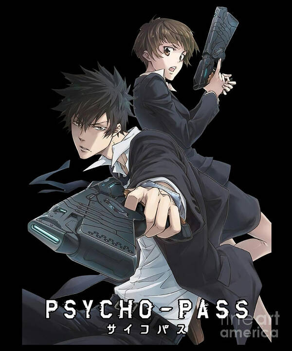 Japanese Art Retro Psycho-Pass Kogami Shinya and Akane Tsunemori Poster by  Fantasy Anime - Fine Art America