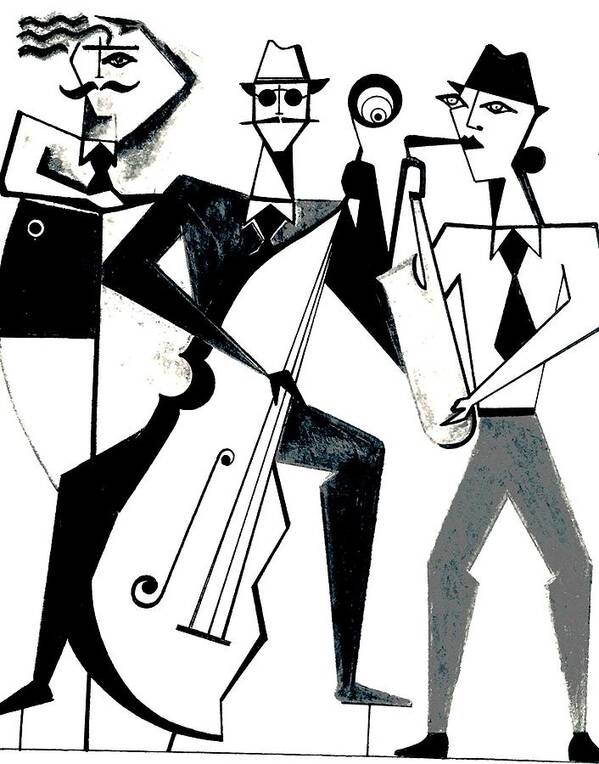 Jazz Poster featuring the digital art JaZzArt Trio by Bodo Vespaciano