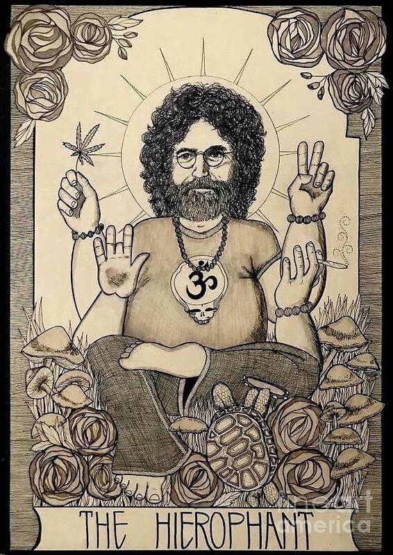 Jerry Garcia the Heirophant tarot card Poster by Kathy Zyduck - Fine Art  America