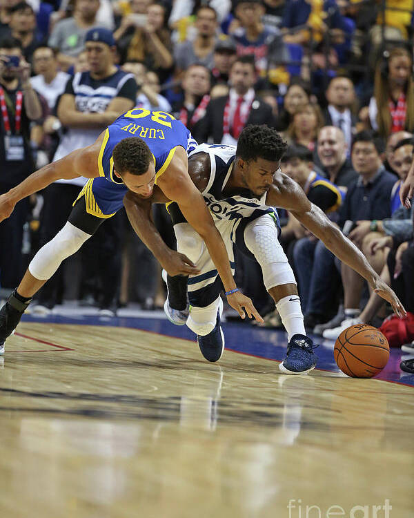 Stephen Curry Poster featuring the photograph Jimmy Butler and Stephen Curry by David Sherman