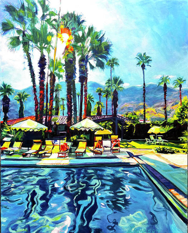Urbanscape Poster featuring the painting Keeping Cool, Palm Springs by Bonnie Lambert