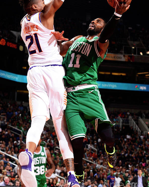 Kyrie Irving Poster featuring the photograph Kyrie Irving and Richaun Holmes by Barry Gossage