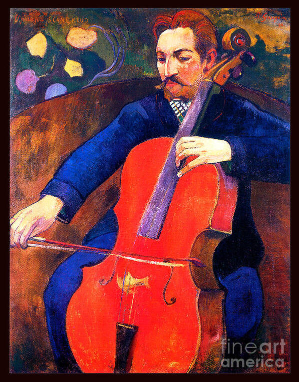 Gauguin Poster featuring the painting Le violoncelliste Upaupa Schneklud 1894 by Paul Gauguin
