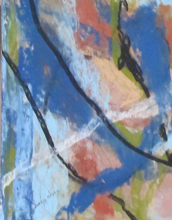 Left Hand Paintings Poster featuring the pastel Left Hand Abstracts Series #1 Left Diptych by Barbara O'Toole