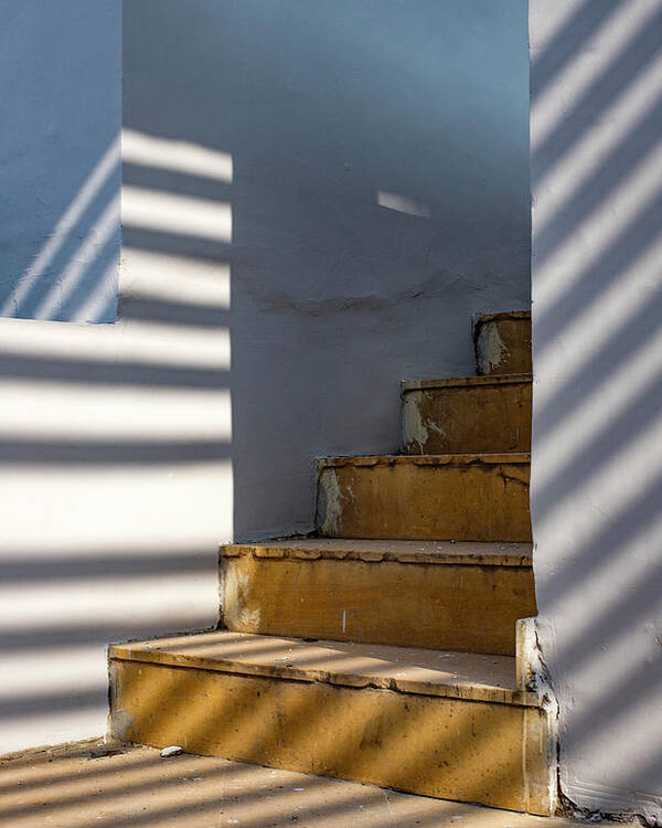 Light Poster featuring the photograph Light and Shadow Staircase by Prakash Ghai