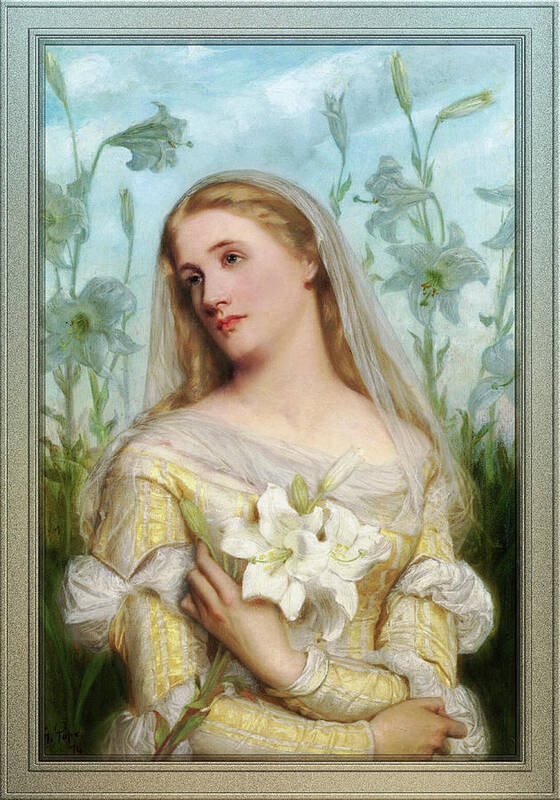 Lillies Poster featuring the painting Lillies by Gustav Pope by Rolando Burbon