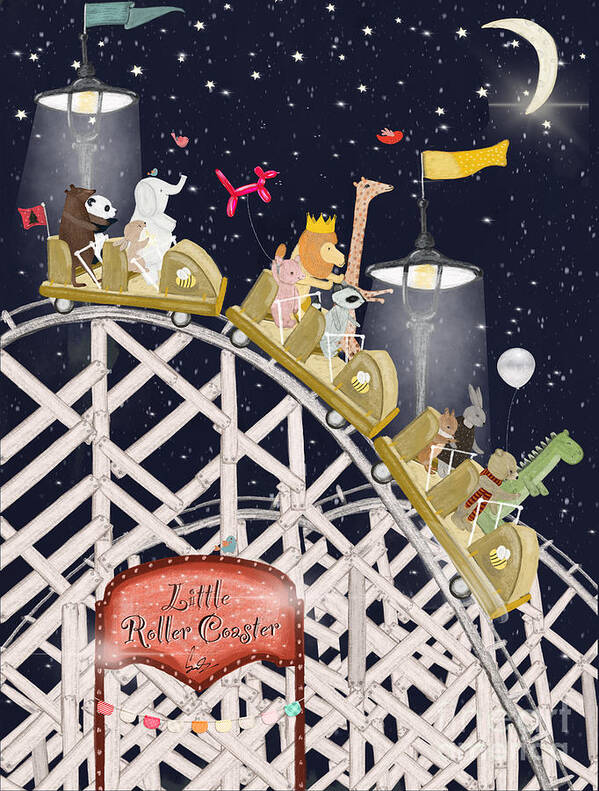 Nursery Poster featuring the painting Little Roller Coaster by Bri Buckley