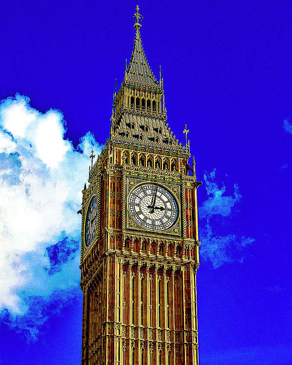 London Poster featuring the digital art London - Big Ben by SnapHappy Photos