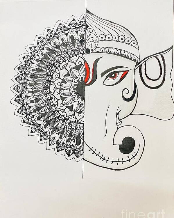 Ganpati Drawing by Sanskaar Singh  Saatchi Art