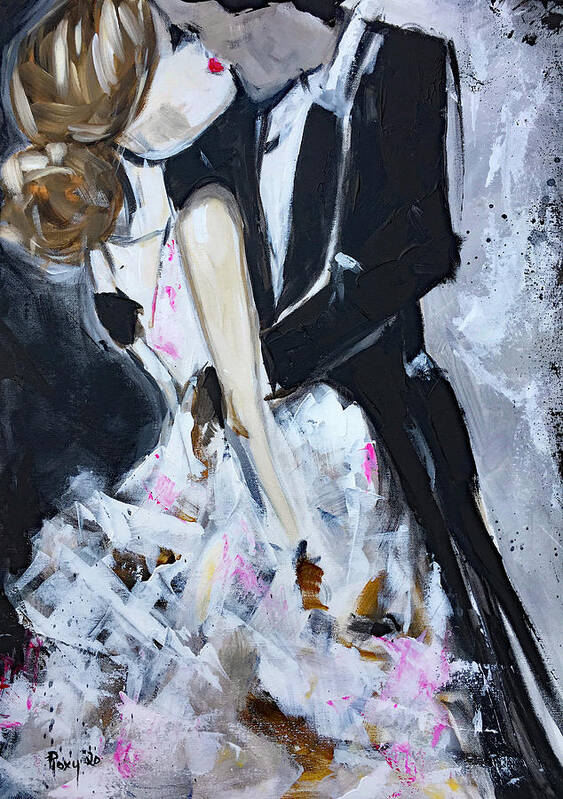 Just Married Poster featuring the painting Love by Roxy Rich
