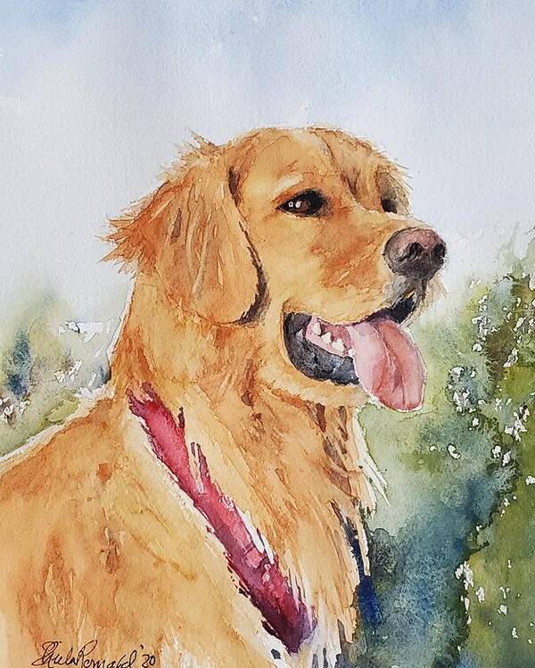 Golden Retriever Poster featuring the painting Majestic Retriever by Sheila Romard