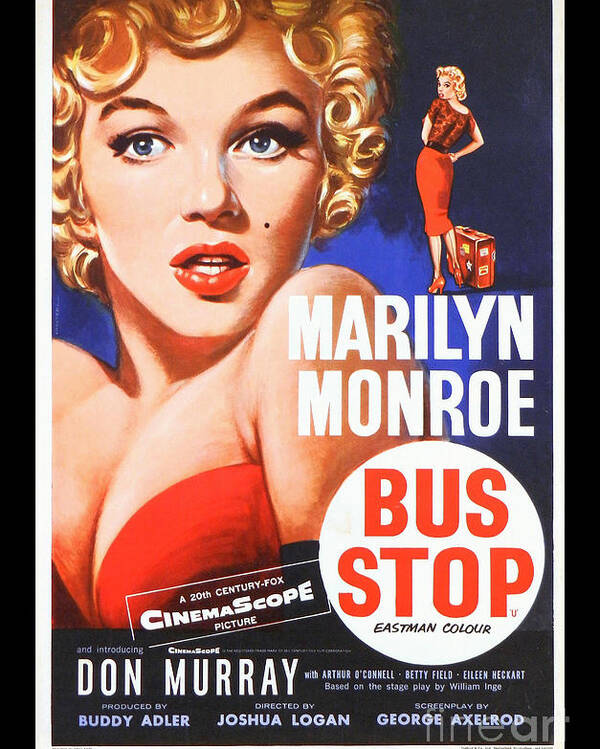 Marilyn Poster featuring the photograph Marilyn Monroe Bus Stop Movie Poster by Action