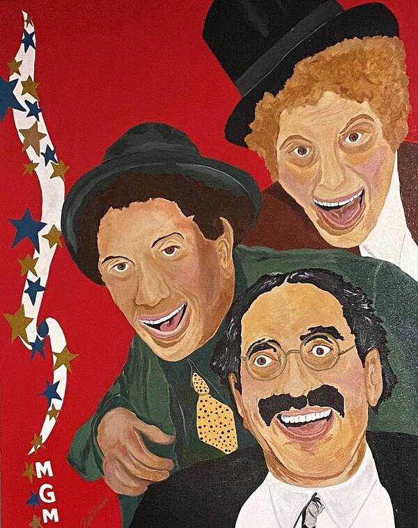  Poster featuring the painting Marx Brother Hollwood by Bill Manson