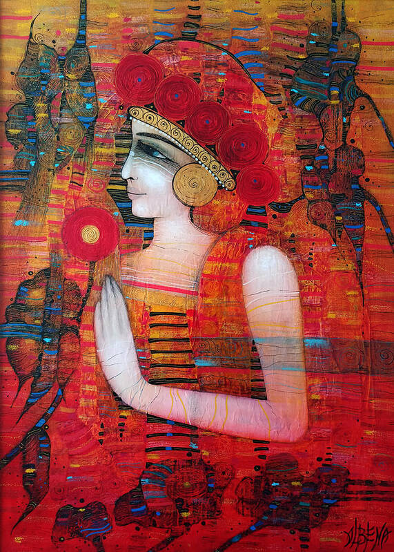 Albena Poster featuring the painting Memories are flowers of time by Albena Vatcheva