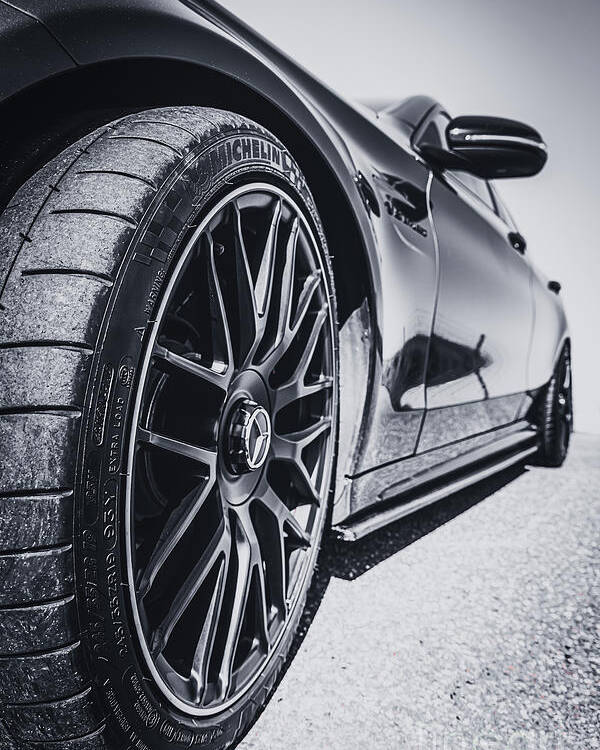 Black&white Poster featuring the photograph Mercedes AMG Car by MPhotographer