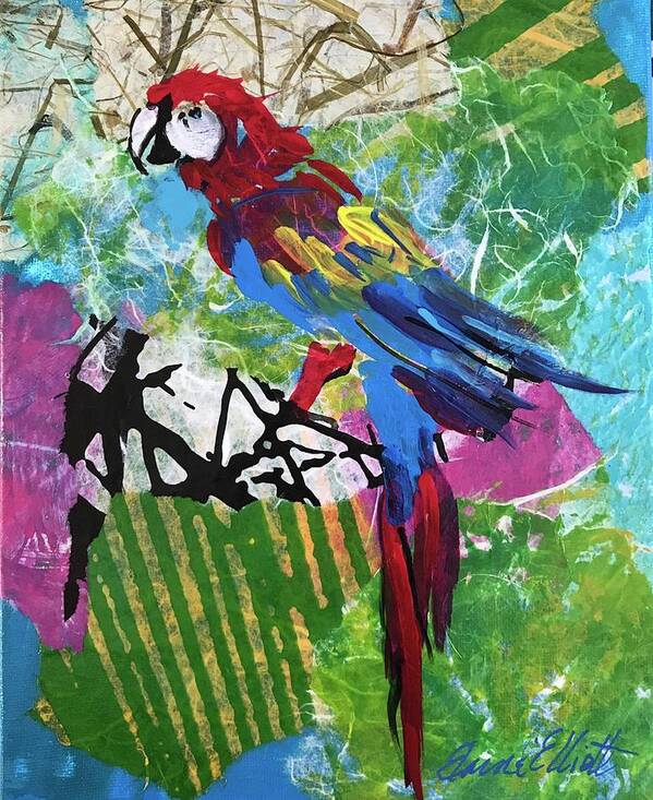 Parrot Paintings Poster featuring the painting Mexico Macaw II by Elaine Elliott