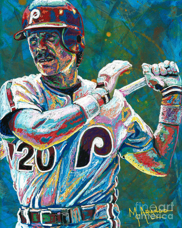 Mike Schmidt Poster featuring the painting Mike Schmidt by Maria Arango