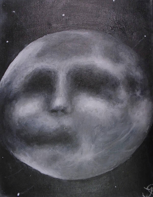 Moon Poster featuring the painting Moon Man by Jen Shearer
