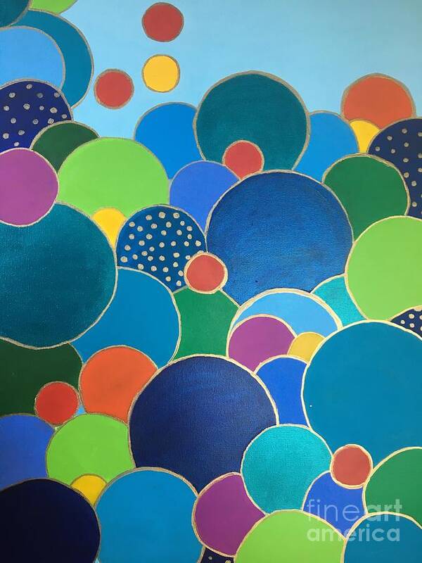 Bubbles Poster featuring the painting Multi-color Bubbles by Debora Sanders