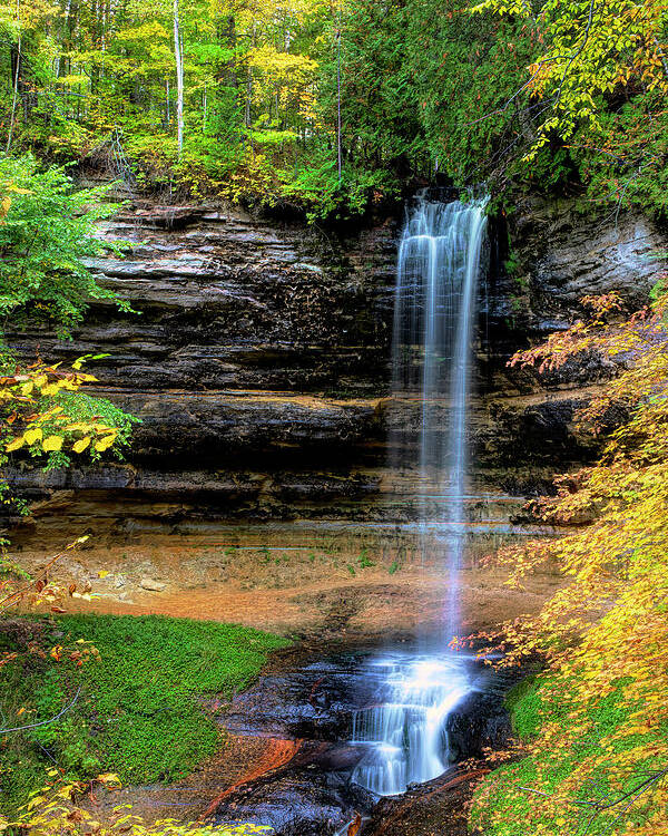 Munising Poster featuring the photograph Munising Falls by Cheryl Strahl