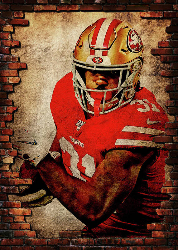 NFL Raheem Mostert Raheemmostert Raheem Mostert San Francisco 49Ers Player  American Football Poster by Wrenn Huber - Fine Art America