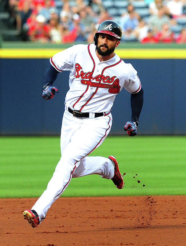 Atlanta Poster featuring the photograph Nick Markakis by Scott Cunningham