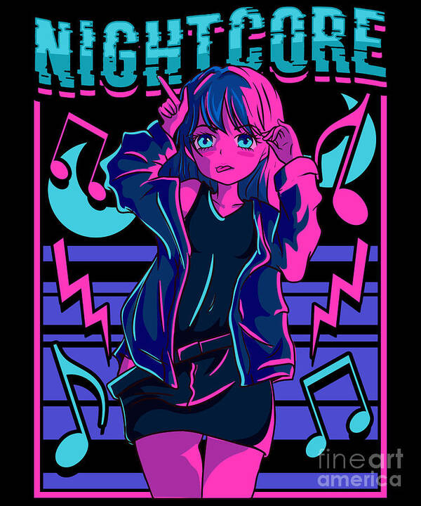 Nightcore Japanese Music Anime Aesthetic Manga EDM Poster by The Perfect  Presents - Fine Art America