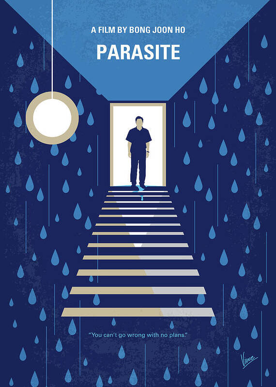 Parasite Poster featuring the digital art No1158 My Parasite minimal movie poster by Chungkong Art