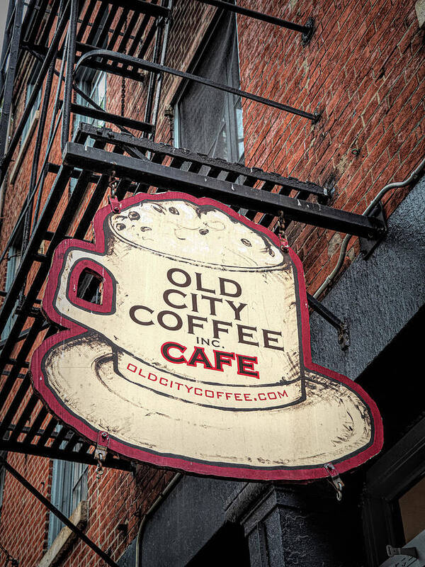 Coffee Poster featuring the photograph Old City Coffee Cafe by Kristia Adams