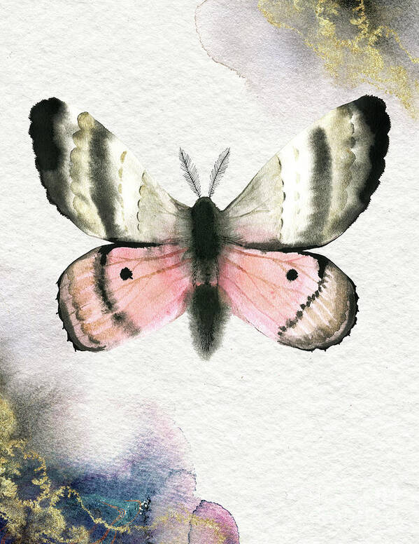 Pandora Moth Poster featuring the painting Pandora Moth by Garden Of Delights
