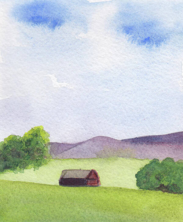 Berkshires Poster featuring the painting Pause at Barn by Anne Katzeff