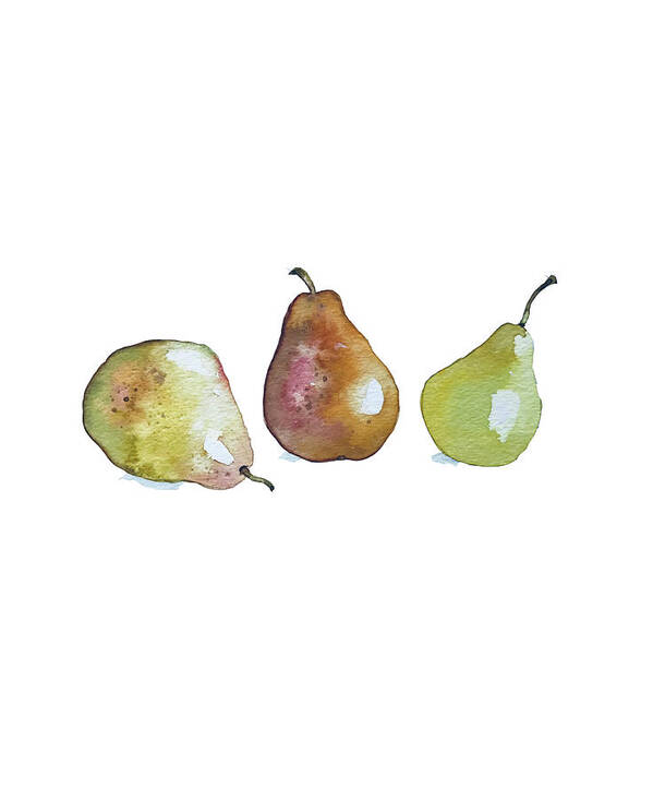 Pears Poster featuring the painting Pears by Luisa Millicent