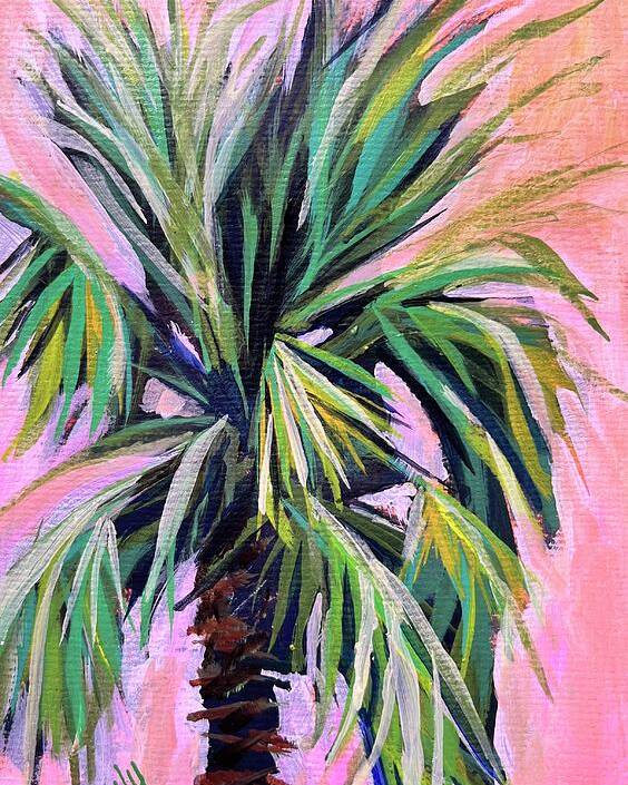 Palm Poster featuring the painting Pink by Kelly Smith