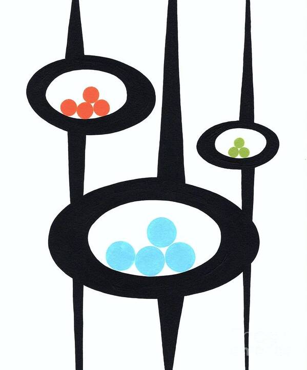 Mid Century Modern Poster featuring the painting Pods of Circles by Donna Mibus