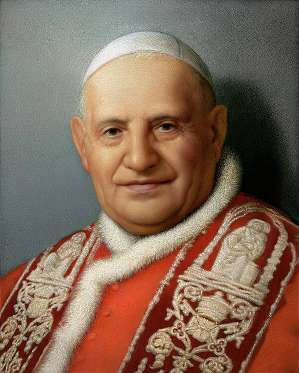 Christian Art Poster featuring the painting Pope John XXIII by Kurt Wenner