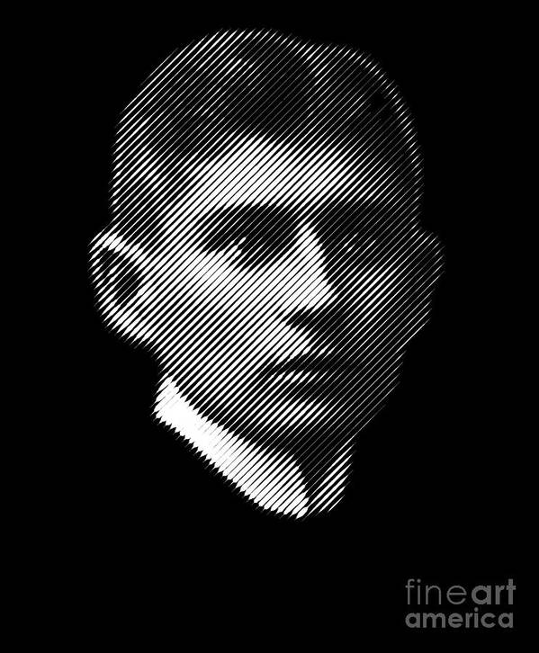 Sophisticated Poster featuring the digital art Portrait of a writer Franz Kafka  by Cu Biz