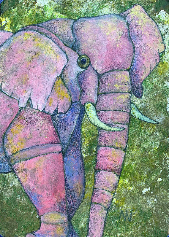 Pink Poster featuring the photograph Pretty in Pink Elephant by AnneMarie Welsh