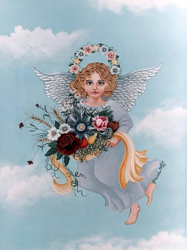 Christmas Poster featuring the painting Prosperity Angel by Graciela Bello