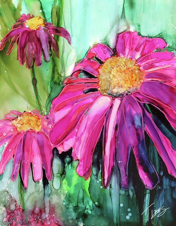  Poster featuring the painting Purple Coneflower by Julie Tibus