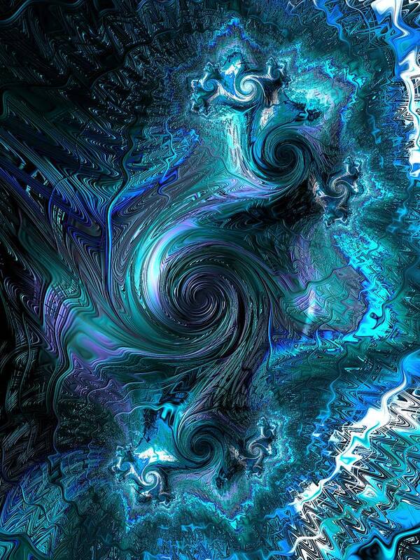 Fractal Poster featuring the digital art Qi #3 by Mary Ann Benoit