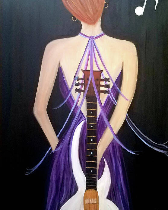 Guitar Poster featuring the painting Quiet Before The Storm by Artist Linda Marie