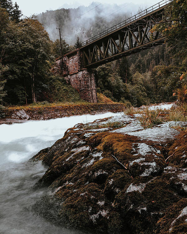 Transmission Poster featuring the photograph Railway bridge in Gesause National Park by Vaclav Sonnek