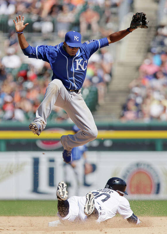 People Poster featuring the photograph Rajai Davis and Alcides Escobar by Duane Burleson