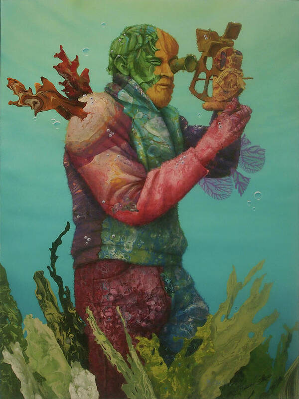 Ocean Poster featuring the painting Reef Sighting by Marguerite Chadwick-Juner